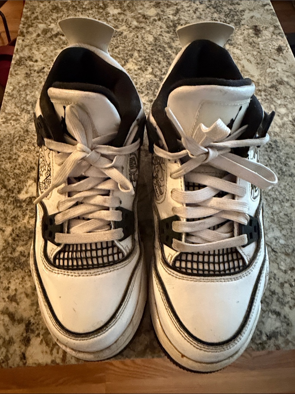 Jordan Kids White and Black Retro-Style Sneakers